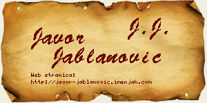 Javor Jablanović vizit kartica